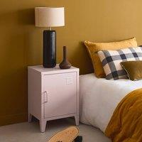 sweeek Industrial metal bedside table with 1 door in Pink