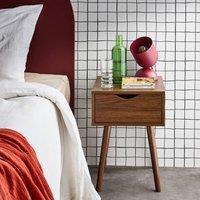 sweeek Walnut-stained wood bedside table, 1 drawer in Dark Brown