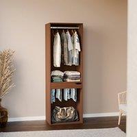 sweeek Modular Open Wardrobe Rail Unit in Dark Brown
