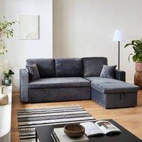 sweeek 3-seater reversible corner sofa bed with storage in Dark Grey