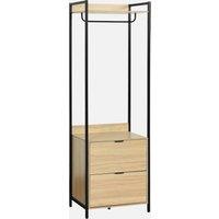 sweeek Wardrobe Module With 2 Drawers & 1 Shelf in Black