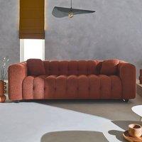 sweeek 3-seater sofa, upholstered in textured boucle fabric in Terracotta