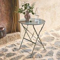 sweeek Folding Metal Bistro Garden Table 60cm Seats 2 in Khaki