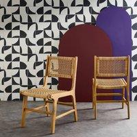 sweeek Pair of cane & wooden garden chairs in Beige