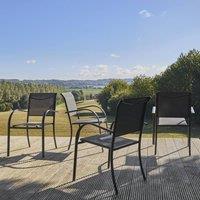sweeek Set Of 4 Garden Chairs In Aluminium in Dark Grey