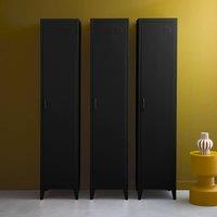 sweeek Set of 3 metal cabinets/lockers with 4 storage compartments in Black
