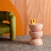 sweeek Side table, end table, bedside table metal 32 x H46.5cm in Nude