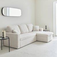 sweeek 3-seater corner sofa bed in boucle in Cream