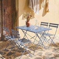 sweeek 4-seater Folding Metal Bistro Garden Table in Pale Blue