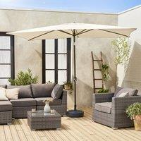 sweeek Rectangular Parasol 2x3m With Central Pole in Light Sand