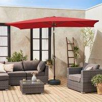sweeek Rectangular Parasol 2x3m With Central Pole in Red