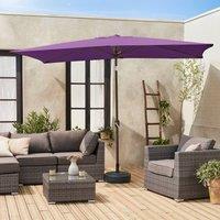 sweeek Rectangular Parasol 2x3m With Central Pole in Purple