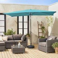 sweeek Rectangular Parasol 2x3m With Central Pole in Turquoise