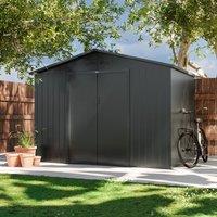 sweeek Metal Garden Shed 5.29m With Anchoring Kit in Dark Grey