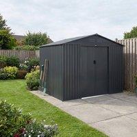 sweeek (8.7 X 10.1ft) 8.95m Metal Garden Storage Shed in Dark Grey