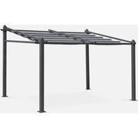 sweeek 3x4m Outdoor Retractable Aluminium Pergola With Canopy in Grey
