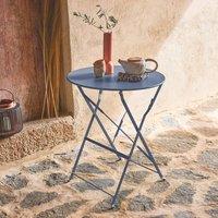sweeek Folding Metal Bistro Garden Table 60cm Seats 2 in Pale Blue