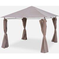 sweeek Heavy duty 3x3m gazebo with curtains in Taupe