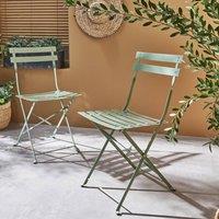 sweeek Set of 2 folding garden chairs in Light Green