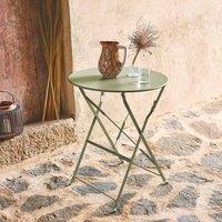 sweeek Folding Metal Bistro Garden Table 60cm Seats 2 in Green