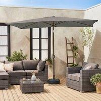 sweeek Rectangular Parasol 2x3m With Central Pole in Grey