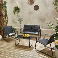 sweeek 4-seater Metal Garden Furniture Set in Black