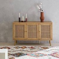 sweeek 120cm Sideboard Cabinet With Wooden Effect in Light Brown