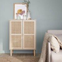 sweeek 80cm Woven Rattan Storage Cabinet in Light Brown
