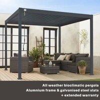 sweeek Louvered Pergola Aluminium 4 X 3m in Dark Grey