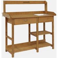 sweeek Wooden Potting Table in Light Brown