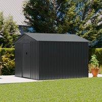 sweeek (9 X 8.5ft) 7.06m Metal Garden Storage Shed in Dark Grey