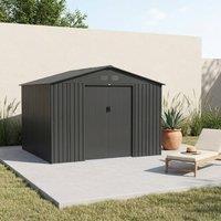 sweeek 10.85 m metal garden shed with two sliding doors in Dark Grey