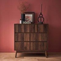 sweeek 3-drawer Chest With Grooved Wooden Detail in Light Brown