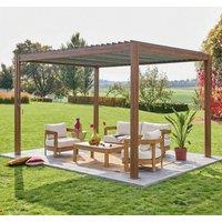 sweeek Louvered Pergola Aluminium 4 X 3m in Beige