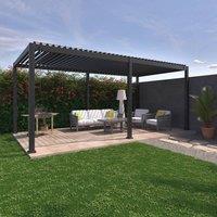 sweeek Louvered Pergola Aluminium 6x3m in Dark Grey