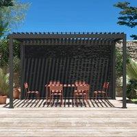 sweeek Louvered Pergola Aluminium 4 X 3m & A 4m Blind in Dark Grey