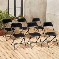 sweeek Set Of 6 Folding Event Chairs in Dark Grey