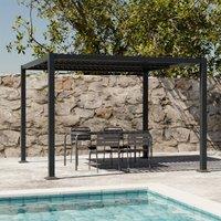 sweeek Louvered Pergola Aluminium & Steel 3 X 3m in Dark Grey