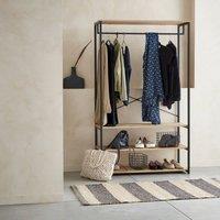 sweeek Hallway metal & wood-effect coat & shoe rack in Beige