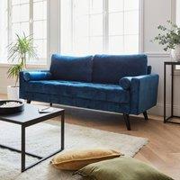 sweeek 3-seater fabric sofa with vintage style in Dark Blue