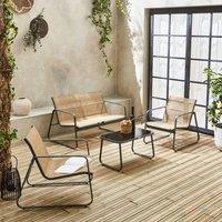 sweeek 4-seater Metal Garden Furniture Set in Dark Grey