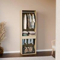 sweeek Wardrobe module with hanging rail & trouser rack wood decor in Beige