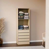 sweeek Modular Open Wardrobe Drawer & Shelf Unit in Light Brown