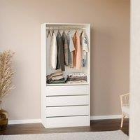 sweeek Modular Open Wardrobe Drawer & Rail Unit in White