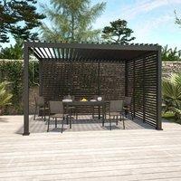 sweeek 100cm Aluminium Shutter For Triomphe Louvered Pergola in Dark Grey
