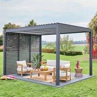 sweeek Louvered Pergola Aluminium 4 X 3m & 3 100cm Louver Panels in Dark Grey