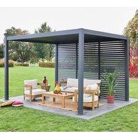 sweeek Louvered Pergola Aluminium 4 X 3m & 3 130cm Louver Panels in Dark Grey