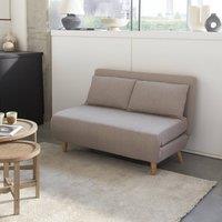 sweeek 2-seater scandi-style folding sofa bed in Beige