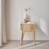 sweeek Wood decor one drawer bedside table in Beige