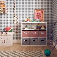 sweeek Children's storage unit with 6 velvet baskets in Pink